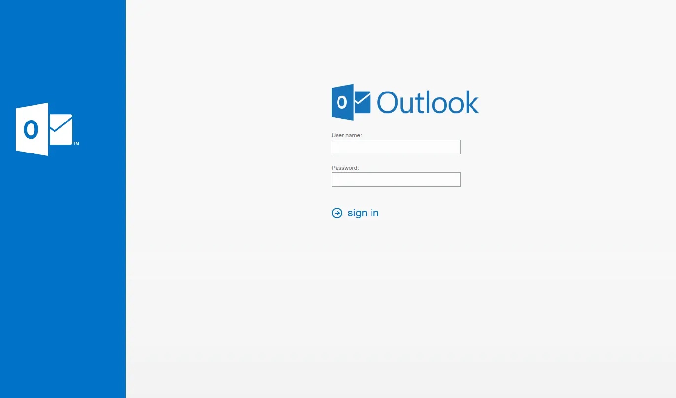 Σελίδα συλλογής διαπιστευτηρίων με θέμα τη σύνδεση OWA (Πηγή - Ηχογραφημένο μέλλον)